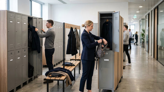 Garderobekasten op het werk