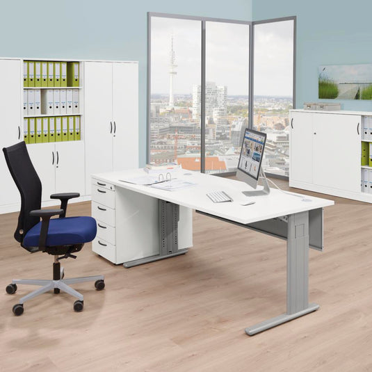 Bureau Comfort M MULTI MODUL • Wit • Aluzilver