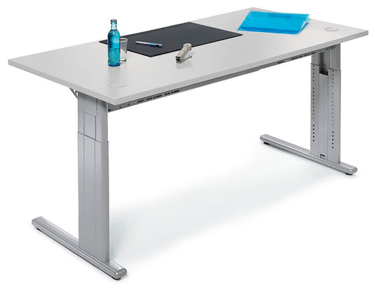 Bureau Comfort M MULTI MODUL • Lichtgrijs • Aluzilver