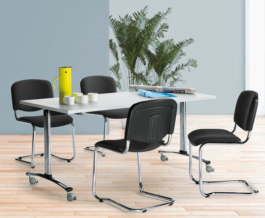 FlexFold • klaptafel met wielen • lichtgrijs • onderstel lichtgrijs