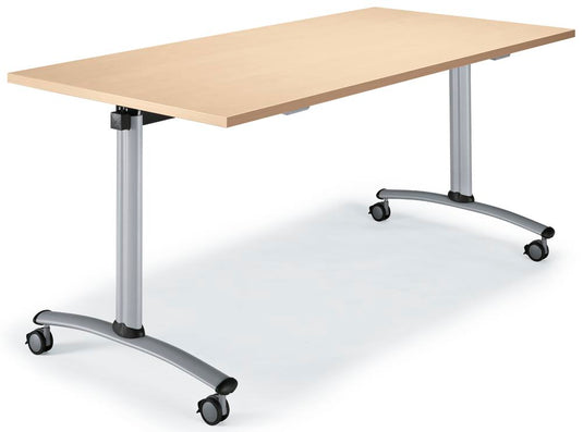 FlexFold • klaptafel met wielen • esdoorn • onderstel lichtgrijs