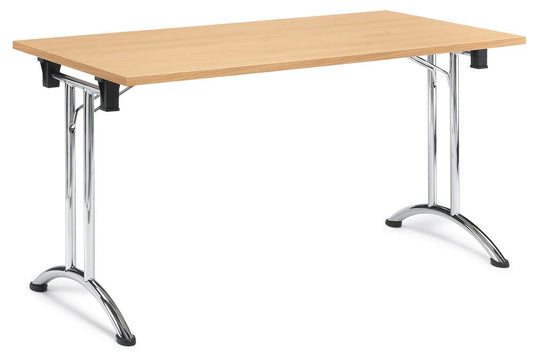 FlexFold • klaptafel Y-poot gebogen • beuk • onderstel verchroomd