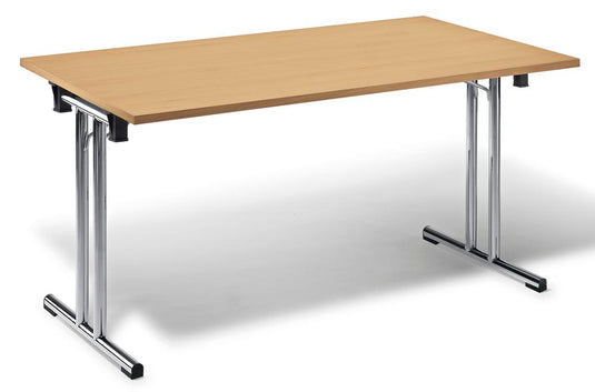 FlexFold • klaptafel T-poot recht • beuk • onderstel verchroomd