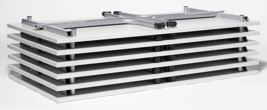 FlexFold • klaptafel T-poot gebogen • beuk • onderstel aluzilver