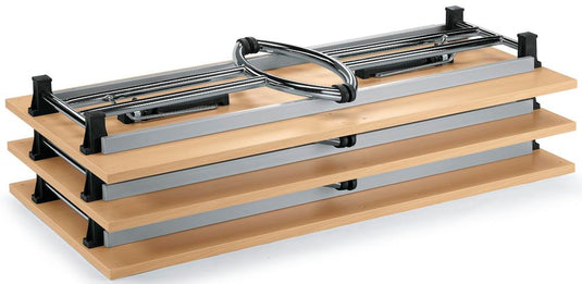 FlexFold • klaptafel Y-poot gebogen • beuk • onderstel verchroomd