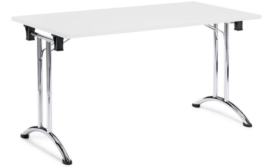 FlexFold • klaptafel Y-poot gebogen • wit • onderstel verchroomd