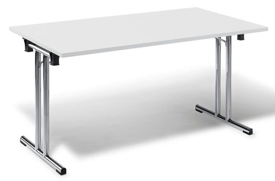 FlexFold • klaptafel T-poot recht • wit • onderstel verchroomd