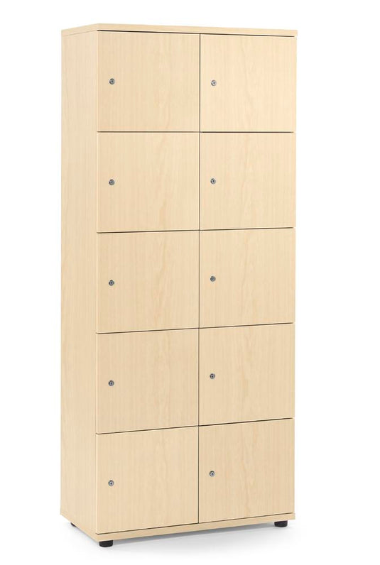 Lockers • Office Line • 2x5 vakken boven elkaar • Cilinderslot