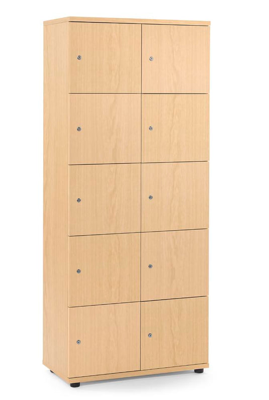 Lockers • Office Line • 2x5 vakken boven elkaar • Cilinderslot