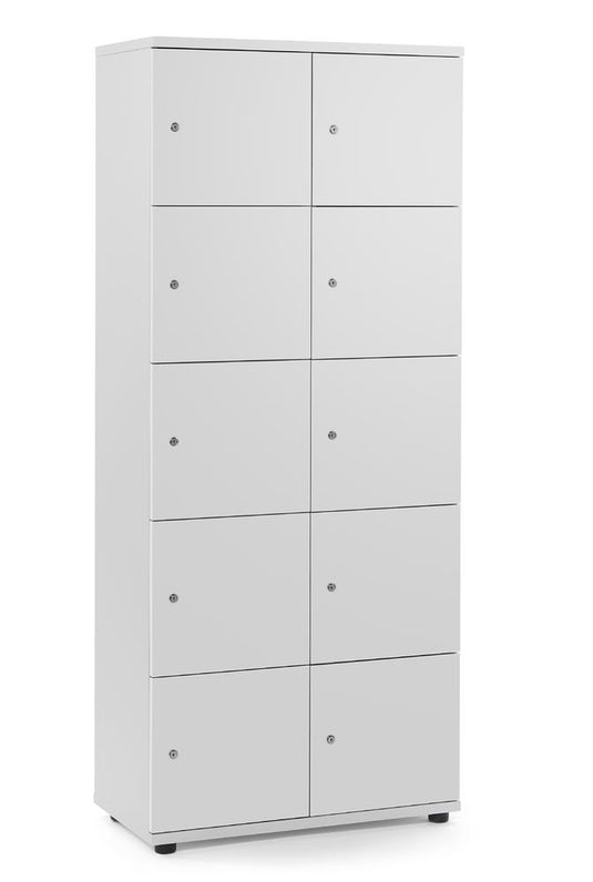 Lockers • Office Line • 2x5 vakken boven elkaar • Cilinderslot
