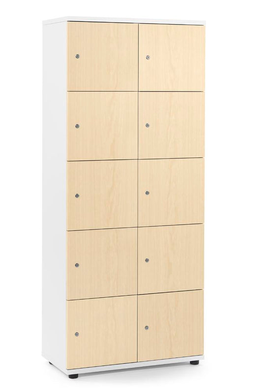 Lockers • Office Line • 2x5 vakken boven elkaar • Cilinderslot