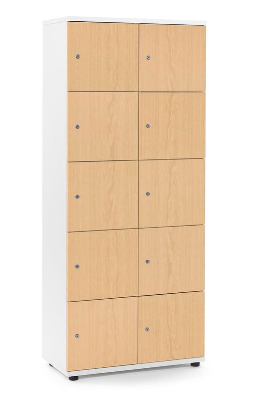 Lockers • Office Line • 2x5 vakken boven elkaar • Cilinderslot