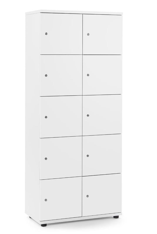 Lockers • Office Line • 2x5 vakken boven elkaar • Cilinderslot