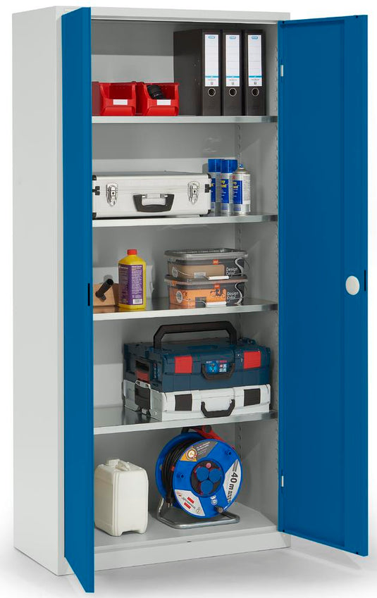Metalen werkplaatskast • 42 cm diep • Gegalvaniseerde planken