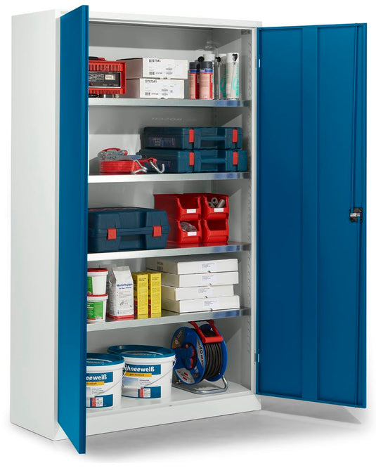 Metalen werkplaatskast • 42 cm diep • Gegalvaniseerde planken