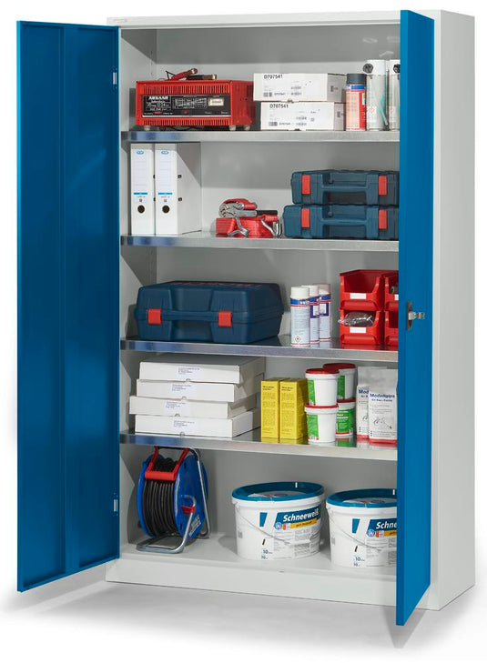 Metalen werkplaatskast • 42 cm diep • Gegalvaniseerde planken