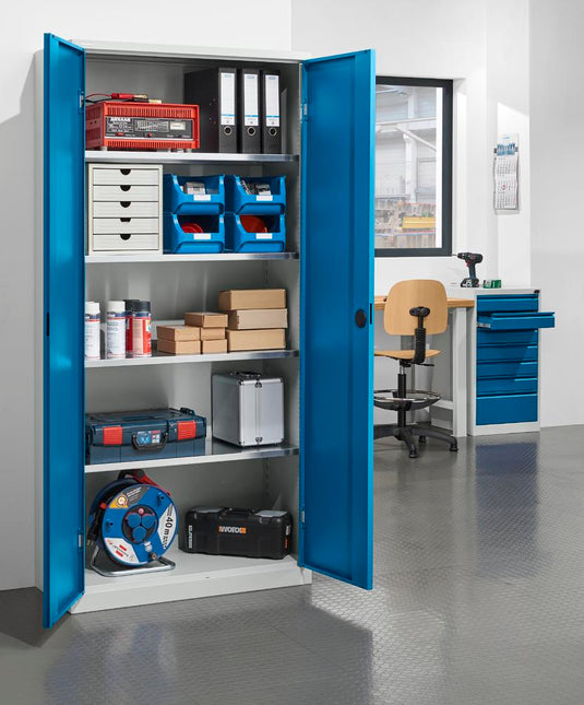 Metalen werkplaatskast • 42 cm diep • Gegalvaniseerde planken