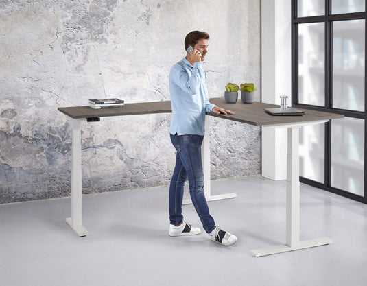 Elektrische zit-sta bureau • Hoekopstelling (L-vorm)