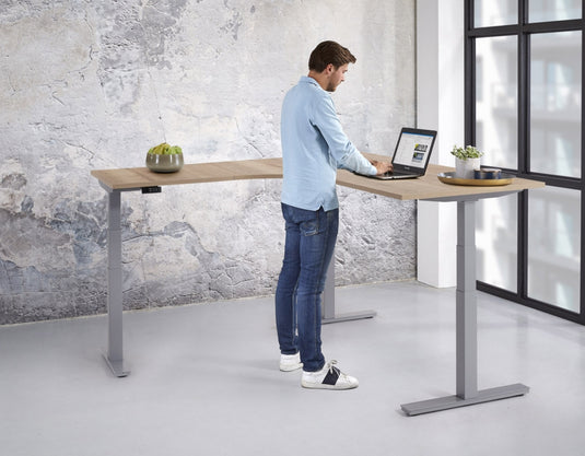 Elektrische zit-sta bureau • Hoekopstelling (L-vorm)