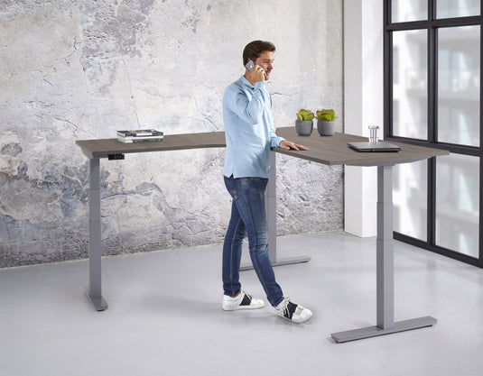 Elektrische zit-sta bureau • Hoekopstelling (L-vorm)