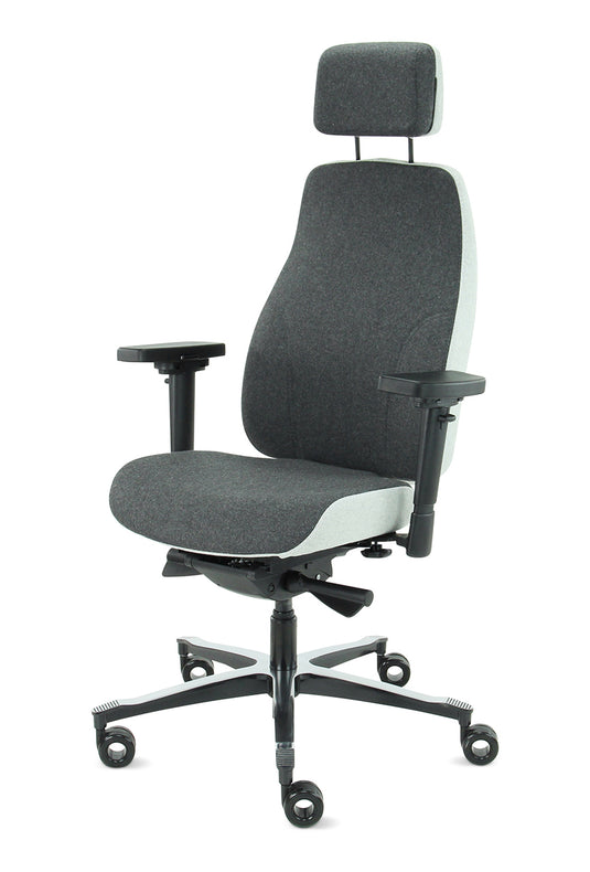 Bureaustoel Firenze • Middengrijs/Asgrijs • Met hoofdsteun