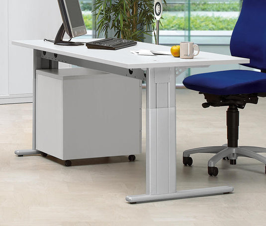 Bureau Comfort M MULTI MODUL • Lichtgrijs • Aluzilver