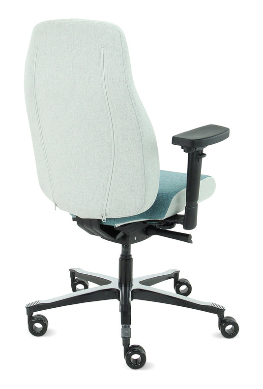 Bureaustoel Firenze • Azuur/Asgrijs • Zonder hoofdsteun