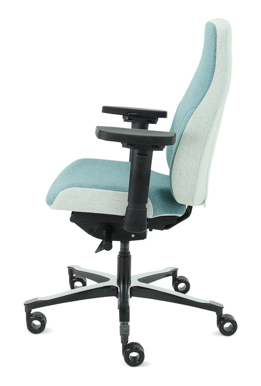 Bureaustoel Firenze • Azuur/Asgrijs • Zonder hoofdsteun