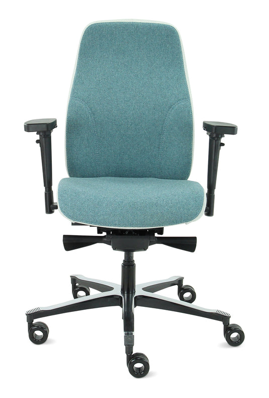 Bureaustoel Firenze • Azuur/Asgrijs • Zonder hoofdsteun