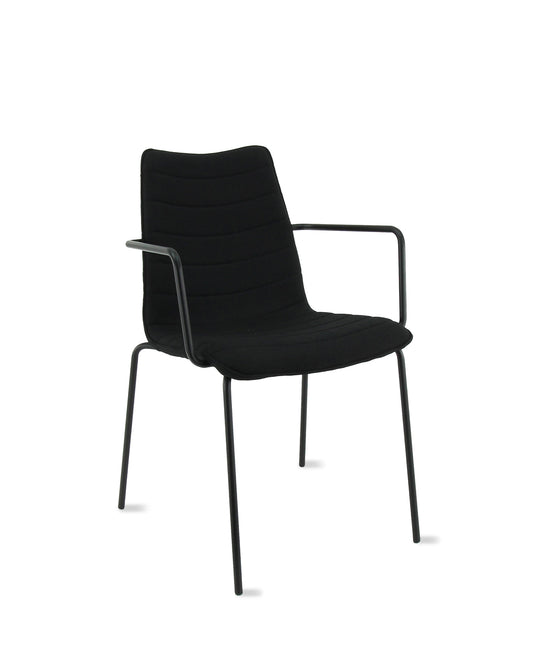 Compas stoel • Met armleggers • Zwart