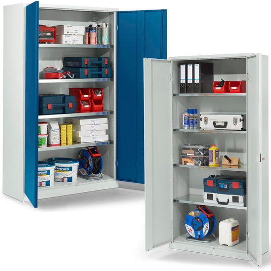 Metalen werkplaatskast • 42 cm diep • Gegalvaniseerde planken