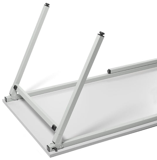 FlexFold • klaptafel 4-poots • esdoorn • onderstel aluzilver