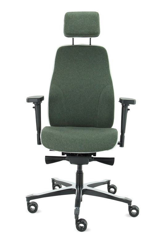 Bureaustoel Firenze • Olijf/Asgrijs • Met hoofdsteun