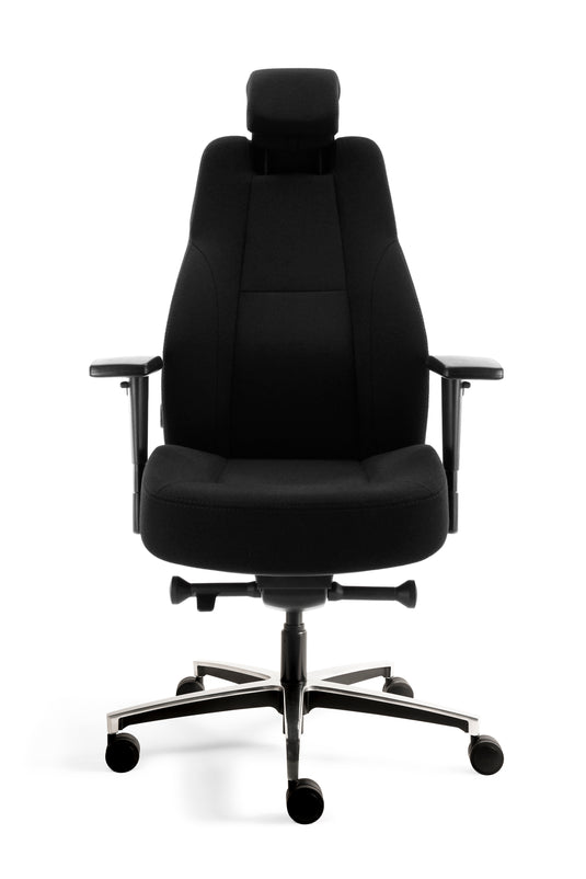 Bari • 24-uurs bureaustoel • Stof zwart