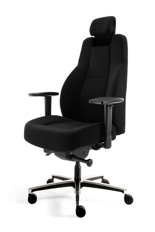 Bari • 24-uurs bureaustoel • Stof zwart