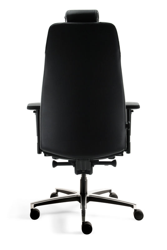 Bari • 24-uurs bureaustoel • Leder zwart