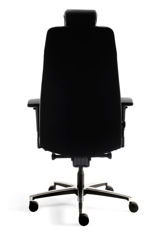 Bari • 24-uurs bureaustoel • Leder-stof mix zwart