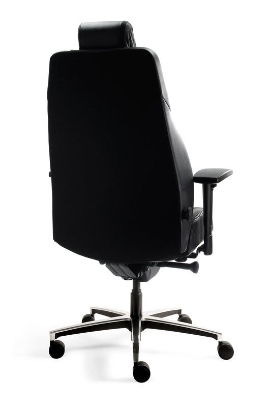 Bari • 24-uurs bureaustoel • Leder-stof mix zwart