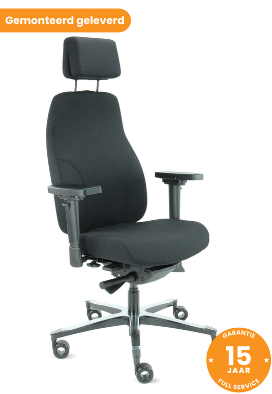Bureaustoel Firenze • Zwart • Met hoofdsteun