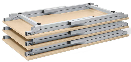 FlexFold • klaptafel 4-poots • beuk • onderstel aluzilver