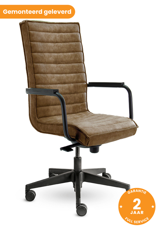 Design bureaustoel • Sera • Cognac