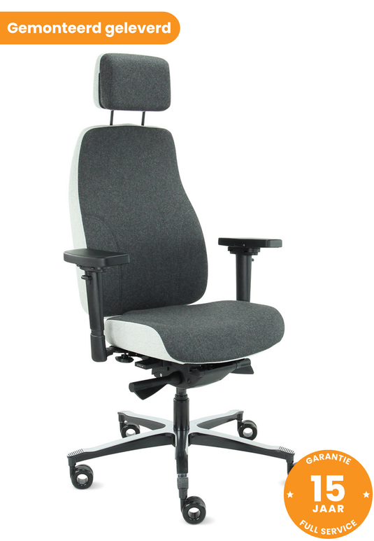 Bureaustoel Firenze • Middengrijs/Asgrijs • Met hoofdsteun