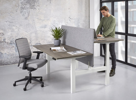 Zista | Zit/sta duo Business • Elektrisch verstelbaar • Wit onderstel