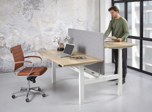 Zista | Zit/sta duo Premium • Elektrisch verstelbaar • Wit onderstel