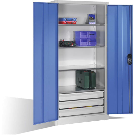 Werkplaatskast • Materiaalkast • Ladeblok onder • Hoogte 1950 mm