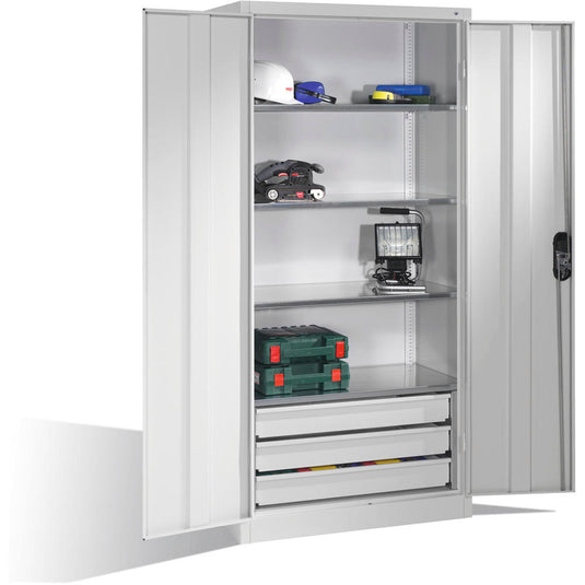 Werkplaatskast • Materiaalkast • Ladeblok onder • Hoogte 1950 mm