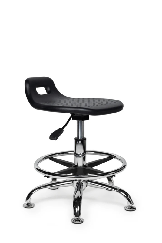 Stahulp met voetring • Zwart • Laag/Standaard/Hoog