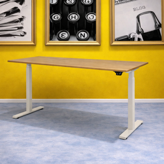 Dextro | Zit-sta bureau elektrisch • Business • Wit onderstel