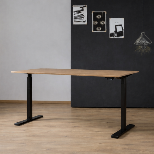 Dextro | Zit-sta bureau elektrisch • Premium • Zwart onderstel