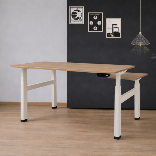 Dextro Duo Plus | Elektrisch verstelbare zit/sta-bureau • Wit onderstel